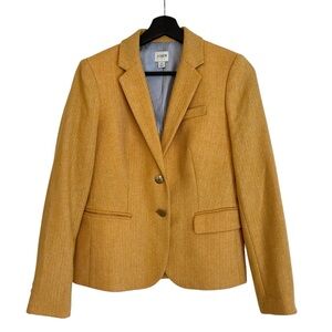 J. Crew Mustard Herringbone Blazer